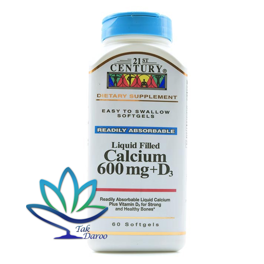 کپسول ژلاتینی نرم کلسیم لیکوئید ۶۰۰ و د3 ۲۱ سنتری ۶۰ عدد کپسول ژلاتینی نرم کلسیم لیکوئید ۶۰۰ و د3 ۲۱ سنتری ۶۰ عدد